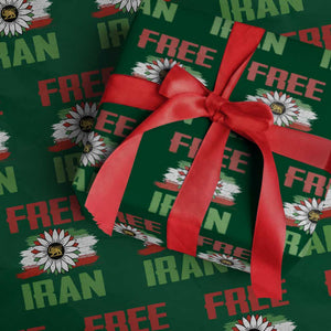 Free Iran Sunflower Wrapping Paper Roll Persian Flag Lion and Su Iranian Revolution Freedom Supporters TS02 Green Print Your Wear