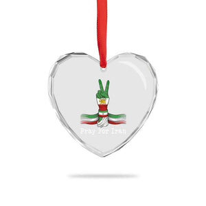 Free Iran Support Heart Crystal Glass Ornament Pray For Iran TS14 Print Your Wear