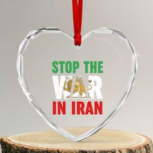 Free Iran Support Iranian MIGA Heart Crystal Glass Ornament Stop The War In Iran TS14 Transparent Glass 3'' Heart Print Your Wear