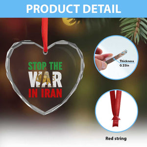 Free Iran Support Iranian MIGA Heart Crystal Glass Ornament Stop The War In Iran TS14 Print Your Wear