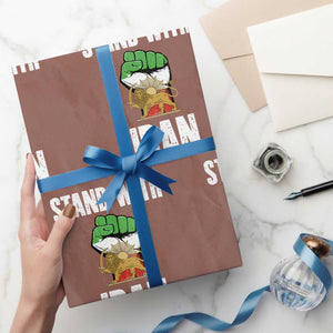 Free Iran Support Iranian MIGA Wrapping Paper Roll Stand With Iran TS14 Mocha Print Your Wear