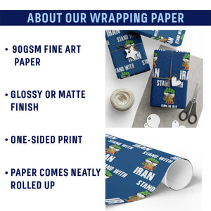 Free Iran Support Iranian MIGA Wrapping Paper Roll Stand With Iran TS14 Print Your Wear