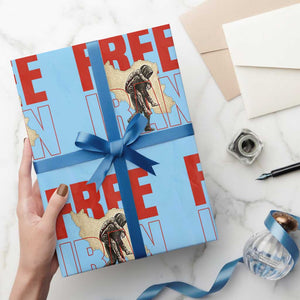 Free Iran Wrapping Paper Roll Iranian Freedom Memorial Hamid Mahdavi Tribute TS14 Light Blue Print Your Wear