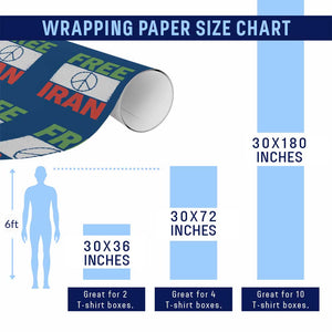 Free Iran Wrapping Paper Roll Stop War Barbed Wire Peace Sign TS11 Print Your Wear