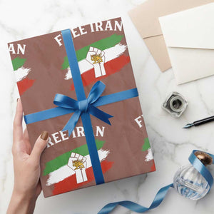 Free Iran Wrapping Paper Roll Support Iranian Freedom No War TS14 Mocha Print Your Wear