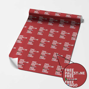 Free Palestine Sudan Congo Wrapping Paper Roll Human Rights Activist Justice and Solidarity TS02 Red Print Your Wear