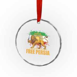 Free Persian Crystal Glass Ornament Iran Flag Lion And Sun Persian Pride Iranian Protests TS11 Print Your Wear