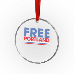 Free Portland Bold Patriotic Crystal Glass Ornament Red White and Blue Protest Statement TS02 Print Your Wear