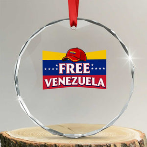 Free Venezuela Flag Patriotic Crystal Glass Ornament Venezuela Pride TS12 Transparent Glass 3'' Circle Print Your Wear
