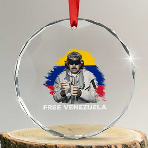 Free Venezuela Maduro Crystal Glass Ornament Political Satire TS02 Transparent Glass 3'' Circle Print Your Wear