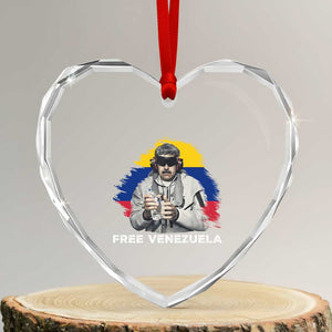 Free Venezuela Maduro Heart Crystal Glass Ornament Political Satire TS02 Transparent Glass 3'' Heart Print Your Wear