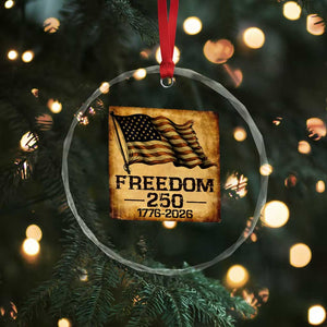 Freedom 250 Years America Crystal Glass Ornament Retro Vintage 250th Anniversary USA TS10 Print Your Wear