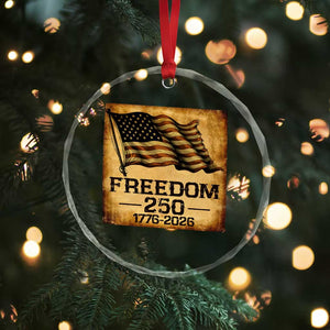 Freedom 250 Years America Crystal Glass Ornament Retro Vintage 250th Anniversary USA TS10 Print Your Wear