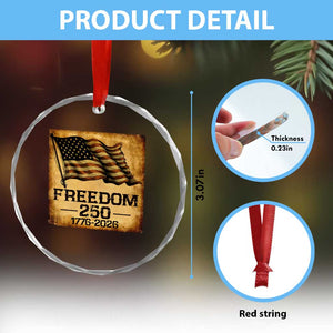 Freedom 250 Years America Crystal Glass Ornament Retro Vintage 250th Anniversary USA TS10 Print Your Wear