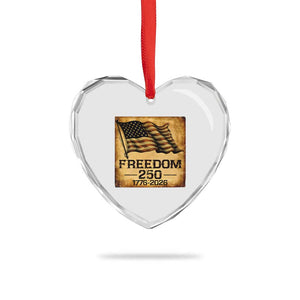 Freedom 250 Years America Heart Crystal Glass Ornament Retro Vintage 250th Anniversary USA TS10 Print Your Wear