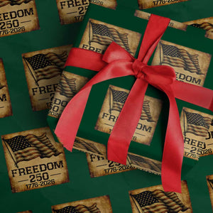 Freedom 250 Years America Wrapping Paper Roll Retro Vintage 250th Anniversary USA TS10 Green Print Your Wear