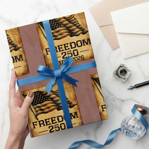 Freedom 250 Years America Wrapping Paper Roll Retro Vintage 250th Anniversary USA TS10 Mocha Print Your Wear