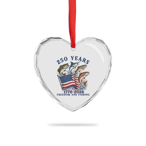 Freedom And Fishing Heart Crystal Glass Ornament Patriotic American Flag Fisherman Gift TS12 Print Your Wear