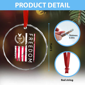 Freedom Charlie Kirk Tribute Crystal Glass Ornament Patriotic Legacy Eagle Distressed American Flag TS02 Print Your Wear