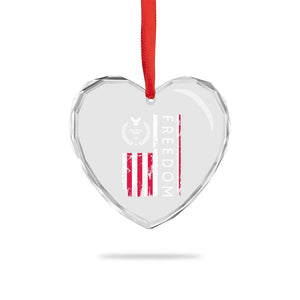 Freedom Charlie Kirk Tribute Heart Crystal Glass Ornament Patriotic Legacy Eagle Distressed American Flag TS02 Print Your Wear