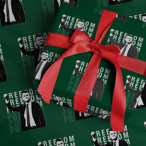 Freedom Charlie Kirk Tribute Wrapping Paper Roll A True Patriot Leagacy Memorial TS02 Green Print Your Wear