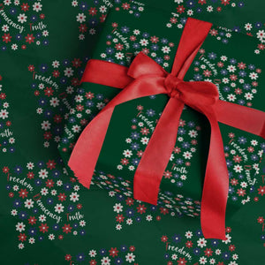 Freedom Democracy Truth Wrapping Paper Roll Patriotic Floral TS12 Green Print Your Wear