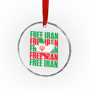 Freedom Dove Flag Crystal Glass Ornament Peaceful Iran Support TS12 Print Your Wear