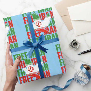Freedom Dove Flag Wrapping Paper Roll Peaceful Iran Support TS12 Light Blue Print Your Wear