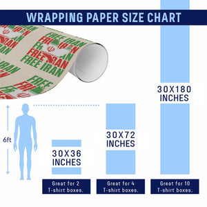 Freedom Dove Flag Wrapping Paper Roll Peaceful Iran Support TS12 Print Your Wear