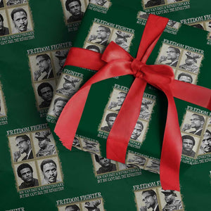 Freedom Fighters Heritage Wrapping Paper Roll Malcolm X Marcus Garvey Huey P Newton Steve Biko Revolution TS02 Green Print Your Wear