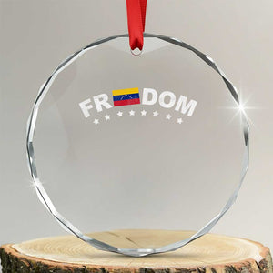 Freedom For Venezuela Crystal Glass Ornament Venezuelan Flag Eight Stars Bandera TS11 Transparent Glass 3'' Circle Print Your Wear