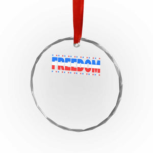 Freedom Funny 4th of July Couple Matching Crystal Glass Ornament