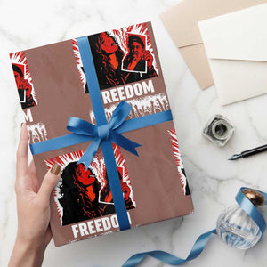 Freedom Iran Women Revolution 2026 Wrapping Paper Roll Lighting Cigarette with Burning Portrait Graphic TS02 Mocha Print Your Wear