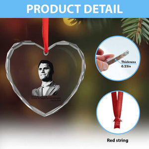Freedom Is Not Free Heart Crystal Glass Ornament Defender of Liberty Charlie Kirk Tribute TS02 Print Your Wear