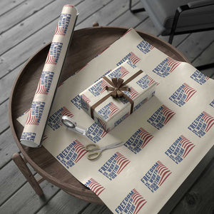 Freedom Is Worth Fighting For Wrapping Paper Roll USA Flag America True Patriot TS02 Beige Print Your Wear