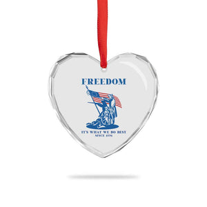 Freedom It’s What We Do Best Since 1776 Heart Crystal Glass Ornament Revolutionary War Patriot Battle Scene TS02 Print Your Wear