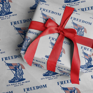 Freedom It’s What We Do Best Since 1776 Wrapping Paper Roll Revolutionary War Patriot Battle Scene TS02 White Print Your Wear