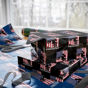 Freedom Motocross Dirt Bike Wrapping Paper Roll Patriotic American Flag TS14 Black Print Your Wear