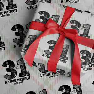 Freedom Number 31 Tribute Graphic Wrapping Paper Roll Thank You Charlie Kirk A True Patriot Memorial TS02 Christmas Plaid Print Your Wear