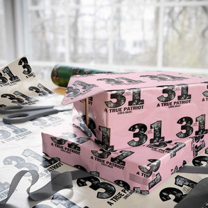 Freedom Number 31 Tribute Graphic Wrapping Paper Roll Thank You Charlie Kirk A True Patriot Memorial TS02 Light Pink Print Your Wear