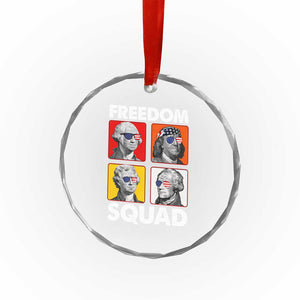 Freedom Squad Founding Fathers Crystal Glass Ornament American Revolution 4th of July