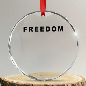 Freedom Statement Crystal Glass Ornament Free Speech Charlie Kirk Tribute TS02 Transparent Glass 3'' Circle Print Your Wear