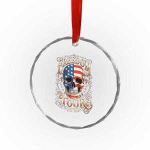 Freedom Tour 250 Years 1776-2026 American Flag Skull Crystal Glass Ornament Rock Aesthetic Patriotic Semiquincentennial 250th Anniversary TS02 Print Your Wear
