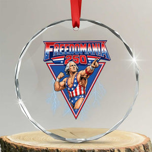 Freedomania 250 George Washington Wrestler Graphic Crystal Glass Ornament Funny Muscular President Lightning 1776 to 2026 Semiquincentennial