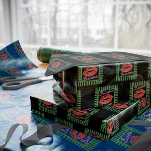 French Bisous Paris Vacation Retro Summer Vibes Wrapping Paper Roll TS11 Black Print Your Wear