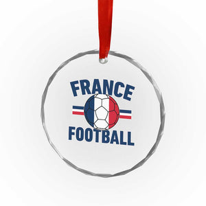 French Flag France Soccer Football Fan Crystal Glass Ornament