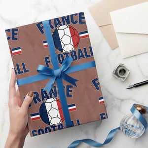 French Flag France Soccer Football Fan Wrapping Paper Roll TS14 Mocha Print Your Wear