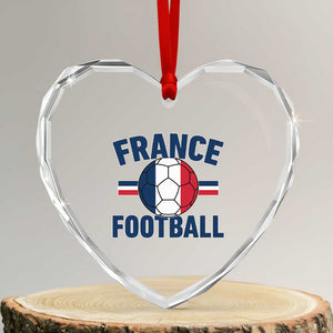 French Flag France Soccer Football Fan Heart Crystal Glass Ornament TS14 Transparent Glass 3'' Heart Print Your Wear