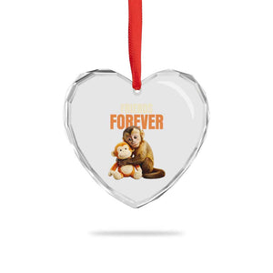 Friends Forever Viral Punch The Monkey Heart Crystal Glass Ornament Cute Baby Monkey Hugging Plush Toy Best Friend Gift TS02 Print Your Wear