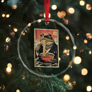 Frog Eat Ramen Crystal Glass Ornament Funny Japanese Noodles Anime Lovers Kawaii Anime TS10 Print Your Wear